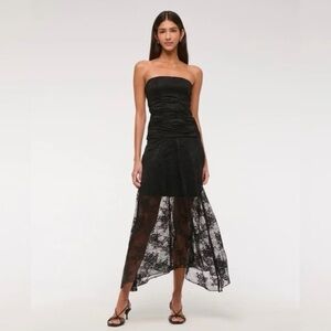 Abercrombie & Fitch Black Strapless Lace Dress